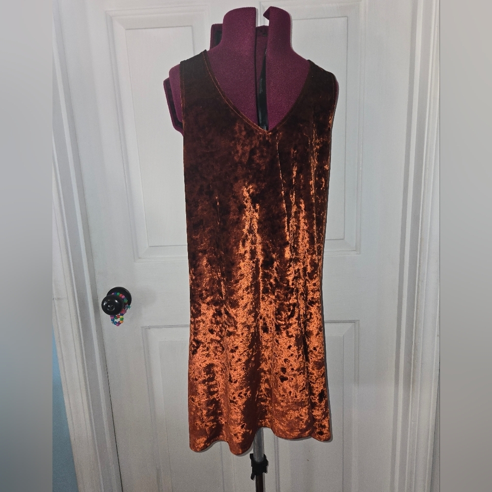 Show Me Your Mumu Copper Crushed Velvet Mini Dress Size Small